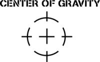 Center of Gravity Symbol Stencil