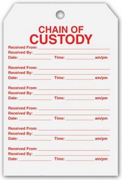 4"x6" Chain of Custody Tags
Chain of Custody Tags