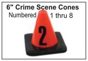 Crime Scene Cones - Numbers 1-8
6" Crime Scene Cones - Numbers 1-8
Crime Scene Cones
Street Cones Numbers 1-8
Evidence Collection Cone
Evidence Cones numbered 1-8