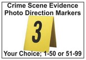 Evidence Collection Markers
Crime Scene Photo Markers
Photo Crime Scene Markers