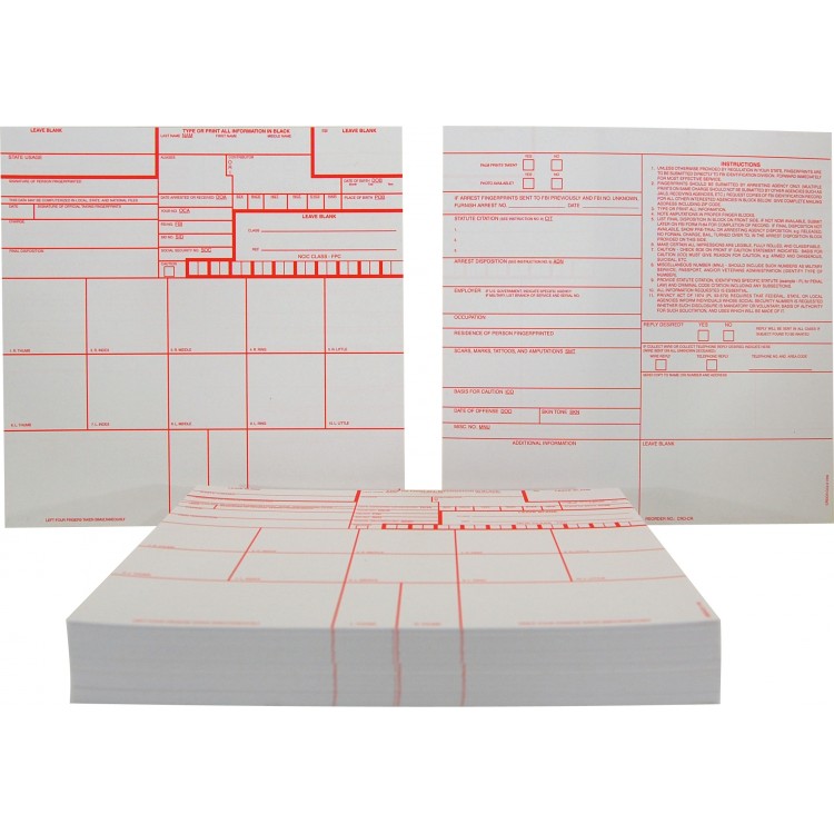 Criminal Fingerprint Record Cards