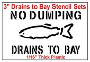 3" 50/Pack Drains to Bay Stencil