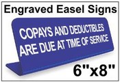 6"x8" Engraved Easel Tabletop Sign