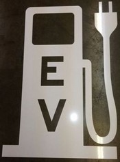 EV Electric Vehicle Charging Station Stencil