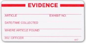 White Super-Stick Evidence Seal - "Evidence" - 100/roll