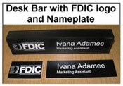 FDIC Logo
FDIC Desk Bar
FDIC Nameplate
8029 Plastic Desk Bar with nameplate