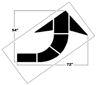 Federal Spec Curve Arrow Stencil