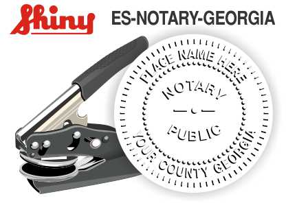 GEORGIA OFFICIAL NOTARY Pocket Embosser Circular Layout Shiny EZ-Seal Hand Held