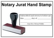 Hand Stamp Jurat Notary Stamp