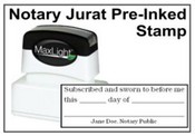 Pre-Inking Jurat Notary Stamp