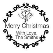 Merry Christmas With Love Monogram Stamp