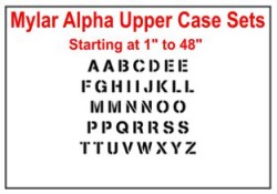7.5 Mil Mylar Alpha Stencil Sets
Stencil Number sets
Mylar Alpha Stencil Sets