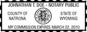 Notary Stamp
Wyoming Pre-Inked Notary Stamp