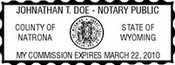 Notary Stamp
Wyoming Notary Stamp