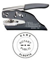 Alberta Canada Notary Embossing Seal
Notary Public