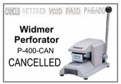 P-400-CAN Widmer CANCELLED Perforator