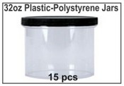 24oz Plastic-Polystyrene Jars - 15/case