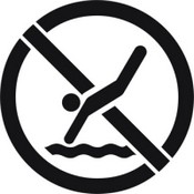 4" No Diving Symbol Stencil