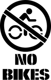 10" No Bikes Stencil
