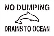 Drains to Ocean Stencil 10pk