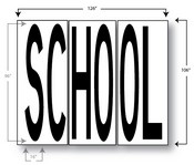 SINGLE LANE SCHOOL STENCIL,  126" wide x 106"