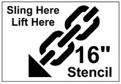 Sling Here - Lift Here Shipping Stencil