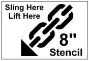 Sling Here - Lift Here Shipping Stencil