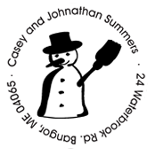 Christmas Snowman Monogram Stamp