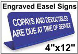 4" x 12" Engraved Easel Tabletop Sign