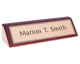 2" x 10" Red Piano Wood Holder W/Engraved Name Plate