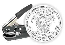 Notary Embossing Seal, California
California Notary Public Seal
Notary Public Seal
California Notary Public Embosser