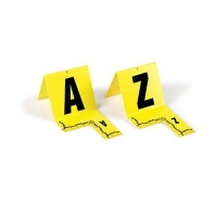 Cut-Out ID Tents, A-Z, Yellow