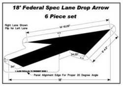 Federal specification lane drop arrow