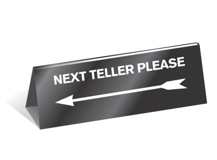 2" x 8" Next Teller Table Top Tent Sign