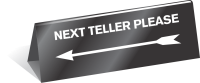 2" x 8" Next Teller Table Top Tent Sign