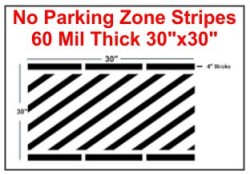 30" No Parking Zone Stripes