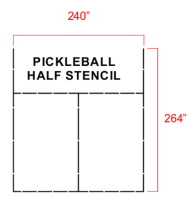 Pickleball Court Stencil - Half Court