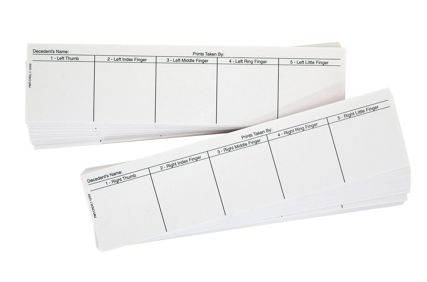 Postmortem Fingerprint Record Card Strips