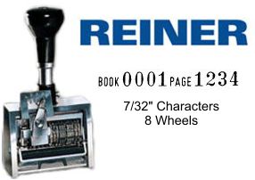 Reiner BK/PG, 8-Wheel Numbering Machine