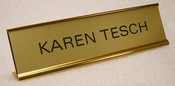 1.5" x 8" Standard Name Plate with Desk Frame