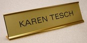 2" x 8" Standard Name Plate with Desk Frame
