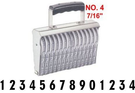 Shiny Size 4-14 Numbering Band Stamp