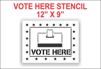 Vote Here W/Box Stencil