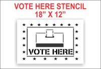 Vote Here W/Box Stencil