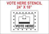 Vote Here W/Box Stencil