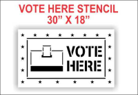 Vote Here W/Box Stencil