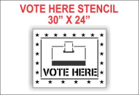 Vote Here W/Box Stencil