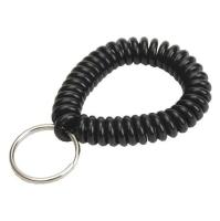 Wrist Coil With Key Ring - Black