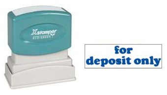 Xstamper Pre-Inked Stock Stamp "for deposit only"
Xstamper Stock Stamp